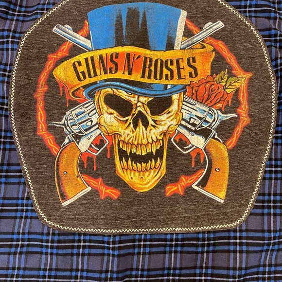 Guns N’ Roses One-of-a-Kind Slate & Stone MadAndie Custom Unisex Soft Flannel - Picture 3 of 5